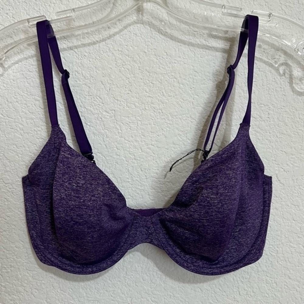 Victoria's Secret Marled Purple Unlined Semi Demi Bra Convertible 3 Way 32DD 32E
